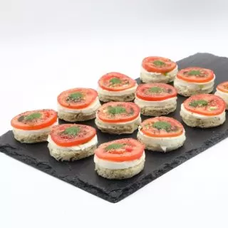 Italian canapes Tomato and Mozzarella