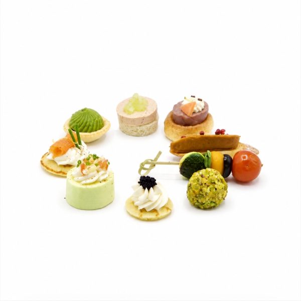 Signature Canapé Menu with 9 handmade cold canapés per person delivered in London